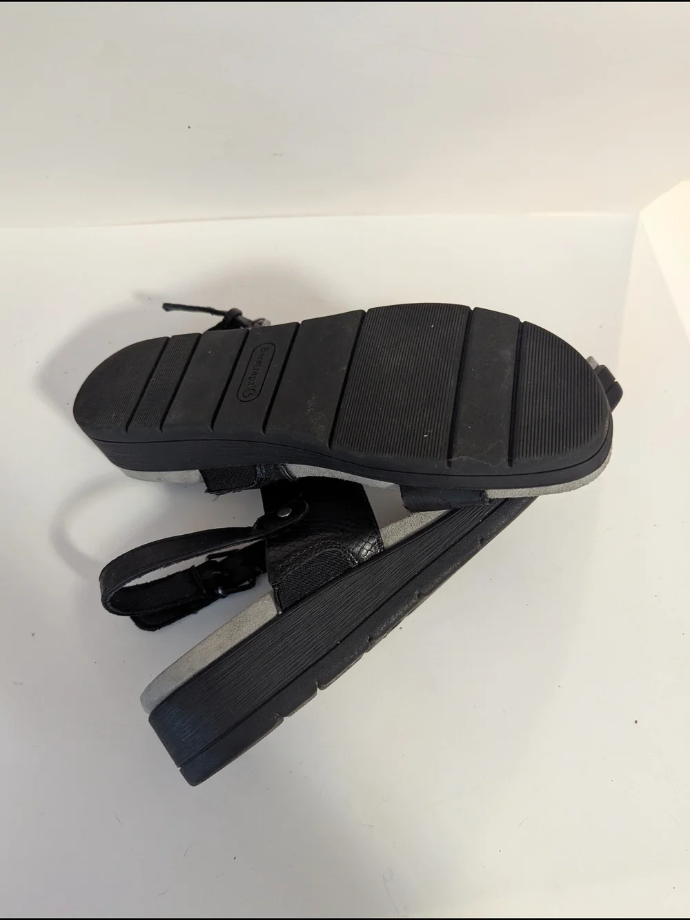 BareTraps Black Two-Strap Slip-On Sandals